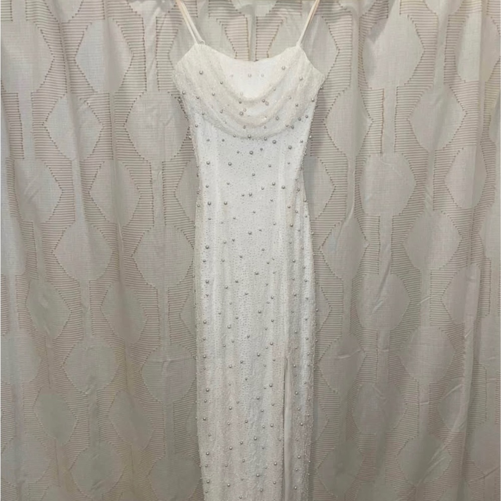 Windsor White Sequin Slip Dress for Weddings